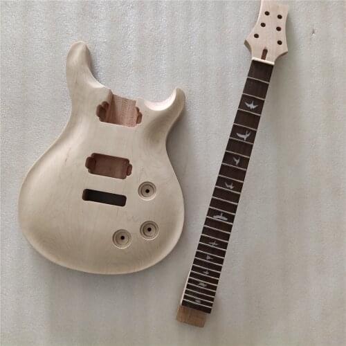 1 Set Unfinished Electric Guitar Neck And Body Guitar Kit DIY Part