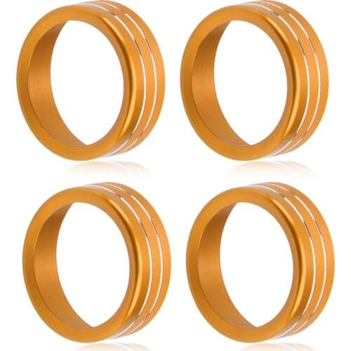 1 Set Car Orange Console AC Air Condition Switch Button Knob Rings Trims Covers Fit for Toyota Tacoma 2016 2017 2018 2019 2020