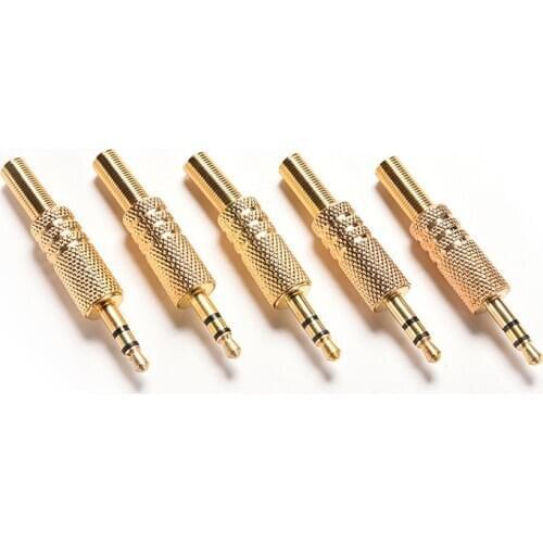 1pc 3.5mm Mini 1/8Inch Stereo Audio Jack Plug Jack Plug Headphone Male Plug Coax Cable Audio Adapter Connecter Soldering