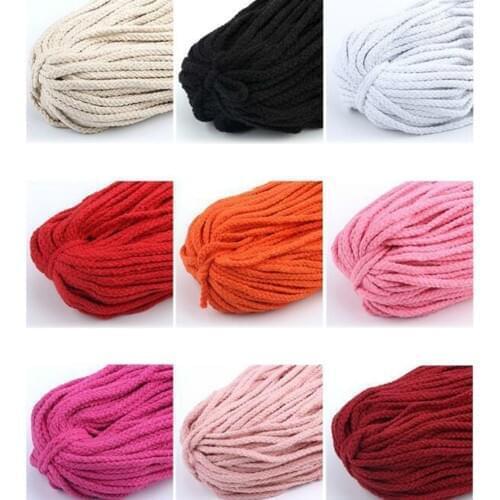 1Pcs Colorful Cotton Cord Natural Beige Twisted Cord Rope Craft Macrame String Diy Home Decorative Braided Material 5mm*100yard