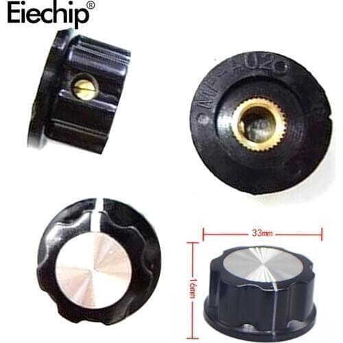 10pcs/lot MF-A04 6mm volume knob Cap 33mm*16mm Rotary Switch Knobs for variable resistors Potentiometer WH118/WX050