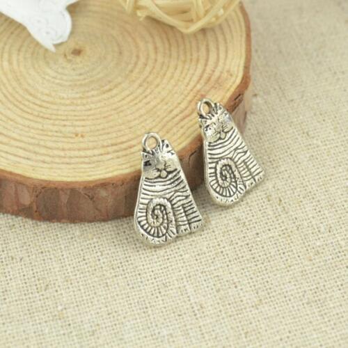 15 pcs 20*13 mm Antique Tibetan Silver Charms Bracelet Necklace Pendant New Fashion Alloy charm Cat D9187