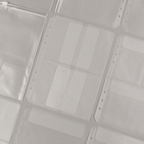 20pcs Transparent A5 Multi-Model Combination Storage Bag PVC Loose-Leaf Pouches 6 Holes Binder Postcard Template Organizer Conc