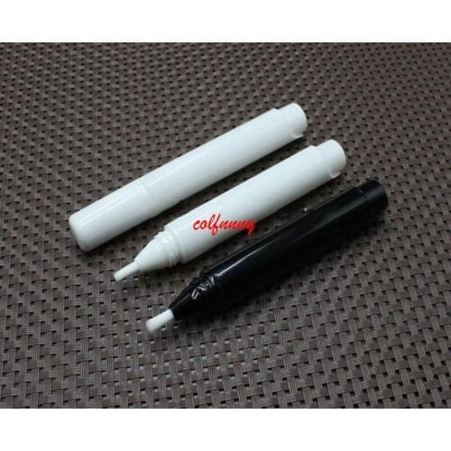 200pcs/lot Fast Shipping 5ML Black white Plastic Empty Nail Oil Pen Style Bottle with Brush for Nail Polish Makeup Pen F050705