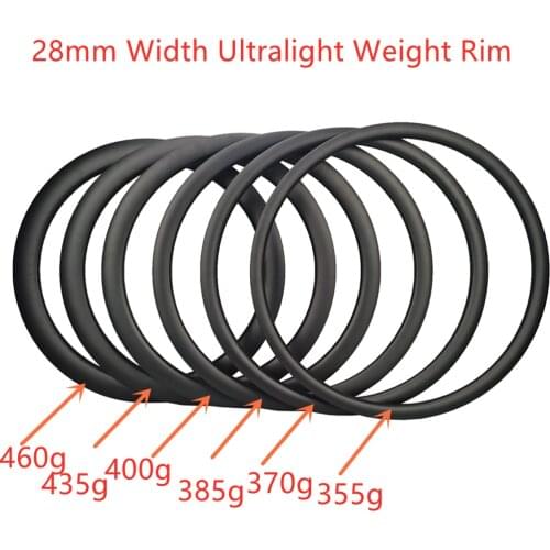 355g Ultralight Carbon Rims 28mm Width Road Rim 30 35 40 45 50 55mm Depth 700C Road Rim UD Matt