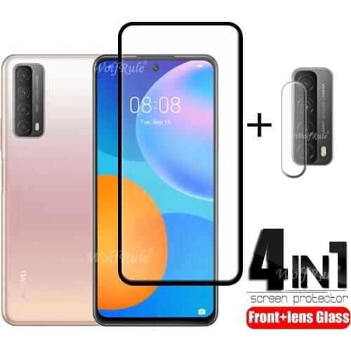 4-in-1 For Huawei P Smart 2021 Y7A Glass For Huawei P Smart 2021 Full Tempered Glass For Huawei Y7A P Smart 2021 Y9A Lens Glass