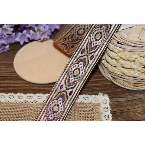 5yards/lot wide 3cm Woven Jacquard Ribbon classical totem design curtain and clothing accessory LS-9962