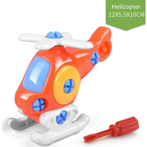 6 Kinds Plastic 3D Assembly Toy Plane Educational Blocks Tools Construction Toys For Boys Model Building Kits