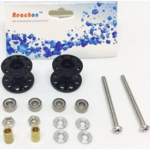 Free Shipping 1 Set 13-12mm Double Aluminum Rollers Guide Roller Spare Parts For TAMIYA Mini 4WD Car Model black/purple/red/blue