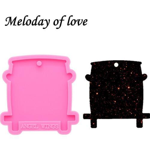 Shiny drum molds for keychain DIY epoxy model resin key keychains moulds silicone custom keychain mold DY0139
