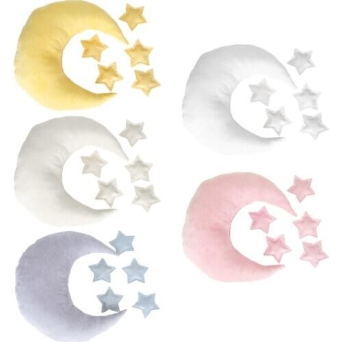 Baby Photography Posing Props Moon Pillow Stars Set Newborn Infants Photo Shooting Accessories