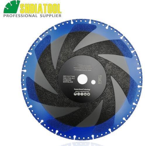 DIATOOL 2pcs 300mm Vacuum Brazed Diamond Blade For All Purpose For Stone Iron Steel 12" Demolition Blade