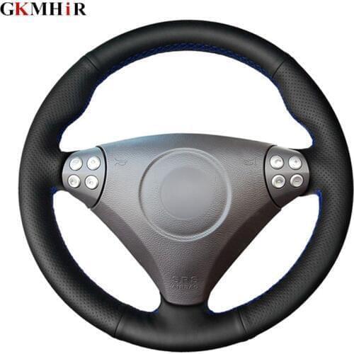 DIY Black Artificial Leather Car Steering Wheel Cover for Mercedes Benz SLK-Class W170 W171 SLK 2004-2008 C230 Komp