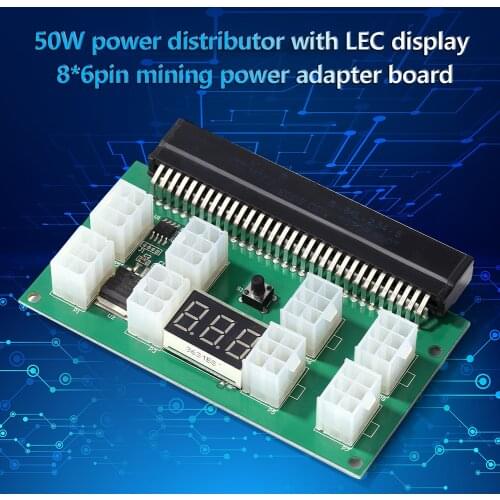 For Mining 750W Server PSU Power Supply Breakout Board Adapter with LED Display 8 Ports PCI-e 6 Pin for HP DPS-1200FB A DPS-1200