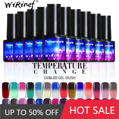 WiRinef 28 Colors Temperature Change Color Nail Gel Polish UV&Led Nail Polish Soak Off Long Lasting UV Gel Varnish