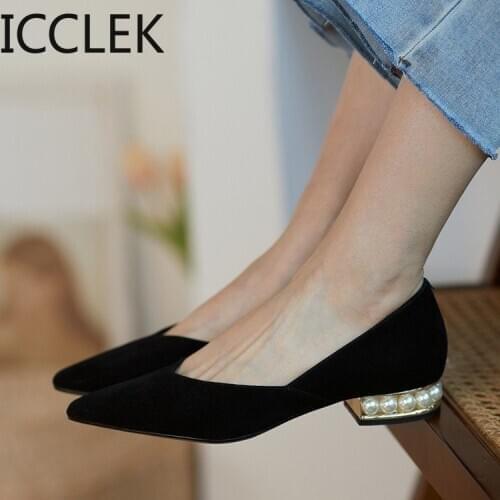 ICCLEK Women's Ballet Flats With Heels