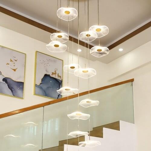 Nordic minimalist restaurant lotus leaf pendant Lamp living room vill high rise duplex pendant lighting stairs home decor lights