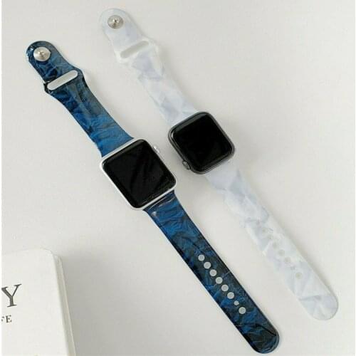 Fashion Marble Grain Loop Strap for Apple Watch Series 6 5 4 3 2 1 SE Sport Bracelet Band
