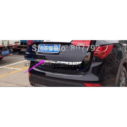 FIT FOR 2013 -2016 for HYUNDAI SANTA FE CHROME REAR TRUNK BOOT TAILGATE DOOR COVER TRIM LID STRIP GARNISH MOLDING Accessories