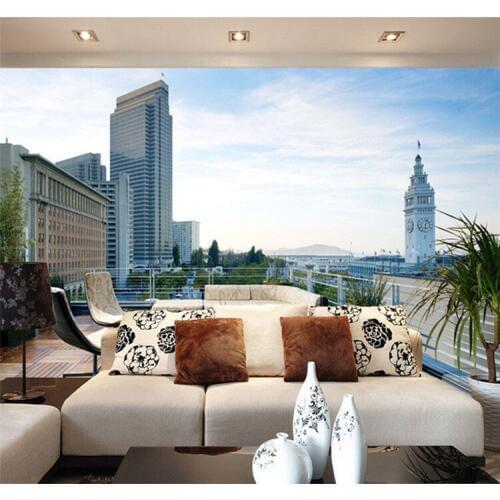 3D Wall Mural Modern City Landscape Custom Photo Wallpaper Bedroom Wall Space Expansion Balcony View Home Improvement Wall Paper