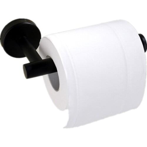 304 Stainless Steel Toilet Paper Roll Holder Bathroom Wall Mounted Matt Black Paper Hanging Rack Kitchen Storage Organizers