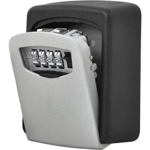 Wall Mounted Key Storage Organizer Boxes with 4 Digit Combination Lock Spare Keys Organizer Boxes Metal Secret Safe Box