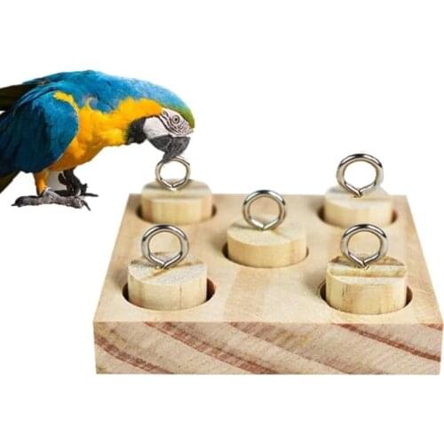 Pet Educational Toys Parrot Interactive Training Wooden Block Birds Puzzle Supplies DIY Toy Accessories