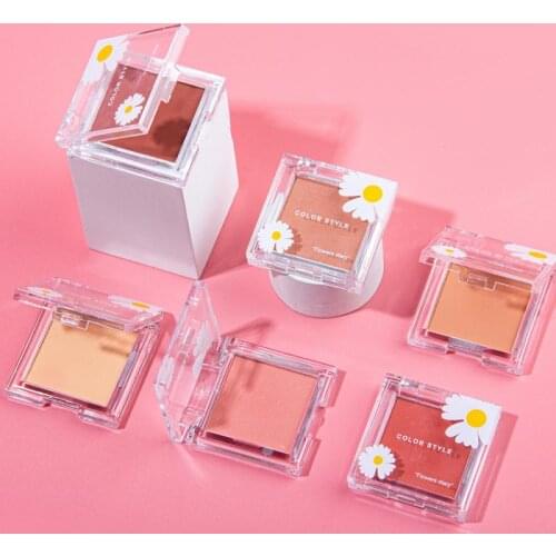 Single Color Blush Peach Pallete Mineral Powder Red Rouge Face Contour Pigment Cheek Blusher Peach Pink Blush Cosmetic TSLM1
