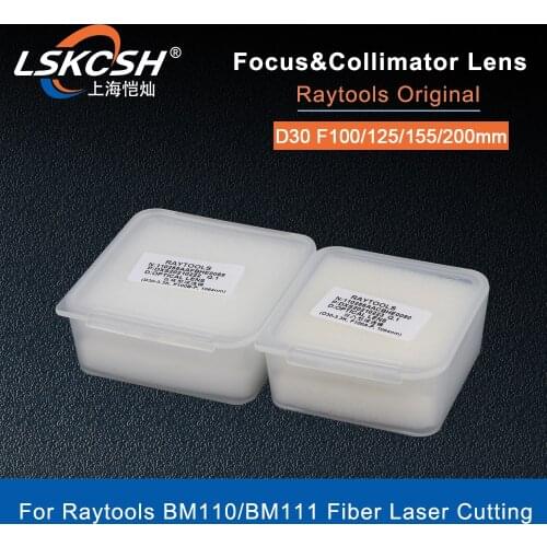 LSKCSH Raytools Original Fiber Laser Focus Collimating Lens D30 F100 125 150 155 190.5 200mm for Bodor BM111 110 BT240S