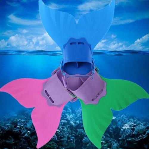 200PCS Adjustable Mermaid Swim Fin Diving Monofin Swimming Foot Flipper Mono Fin Fish Tail Swim Training For Kid Children Christ