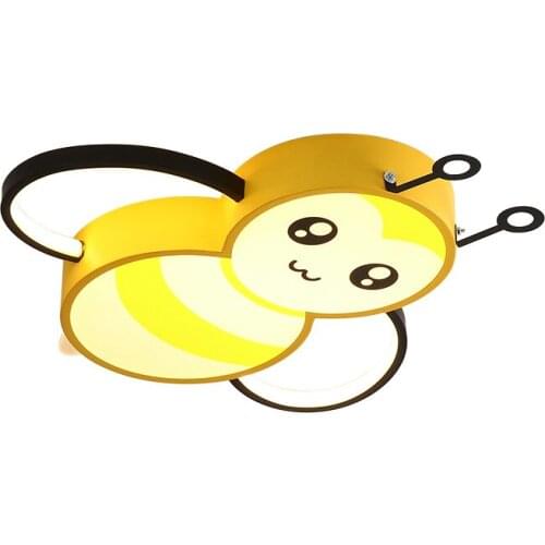 Simple Cartoon Bee Ceiling Lamp Modern Childrens Room Bedroom Led Eye Protection Boy Girl Princess Room Lighting for Kindergard