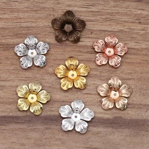50pcs/lot 20mm Flower Loose Flower Spacer Bead Caps For Diy Jewelry Making Necklace Handmade Finding Accessories