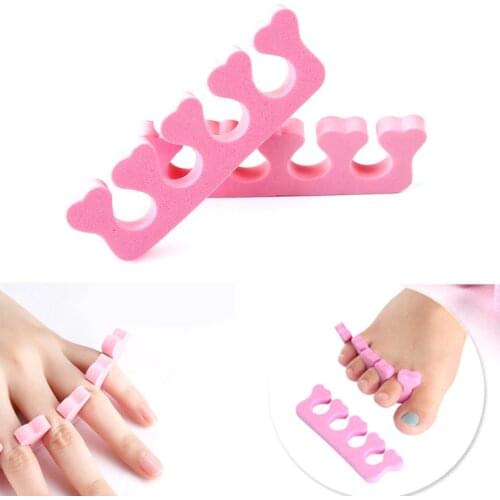 Pink Nail Art Toes Separators Fingers Foots Sponge Soft Gel UV Tools Polish Manicure Pedicure