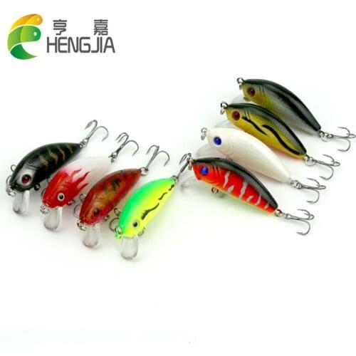 HENGJIA fishing equipment Multicolor two hook bait 5cm Minnow Lures bait 3.6 g bionic fishing baits isca pesca fishing tackles