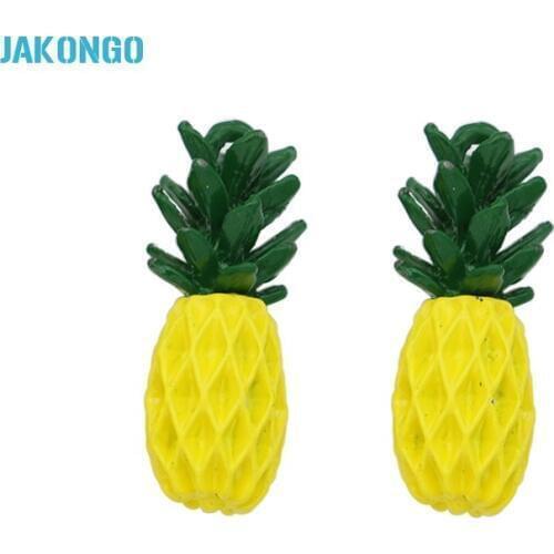 JAKONGO Silver Painting 3D Pineapple Charms Pendants for Jewelry Making DIY Handmade Craft 22x8mm