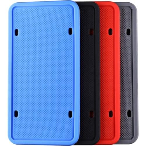 Rust Rattle-proof Silicone License Plate Frame Car Modification Weatherproof with Screw High-grade Sturdy Durable Auto Supplies