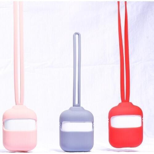 Protective Silicone Headphone Case for Apple-AirPods Sleeve Skin Cover Double Lanyard Waterproof Wireless Shock Proof