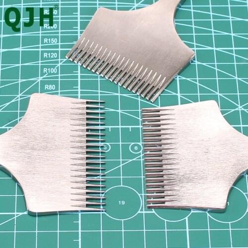 20 Prong Mirror Polishing DIY Leather Hole Puncher Leather Edge Sewing Stitching Hole Making Chisel Professional Slotting Tool
