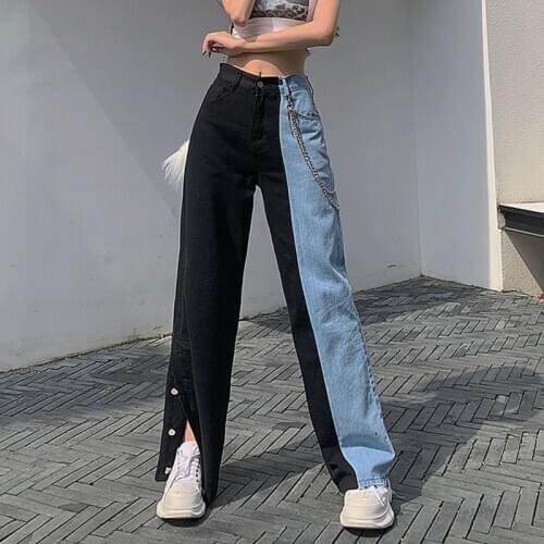 New Summer Vintage Jeans Woman Long Trousers Cowboy Female Loose Streetwear High Waist Women Jeans Split Clothes Wide Leg Jeans
