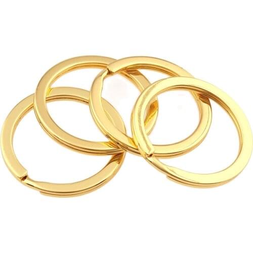 10pcs Gold Keychain 25mm Metal Split Rings Findings Open Jump Rings Double Loops Fit DIY Gift Jewelry Circles Accessories