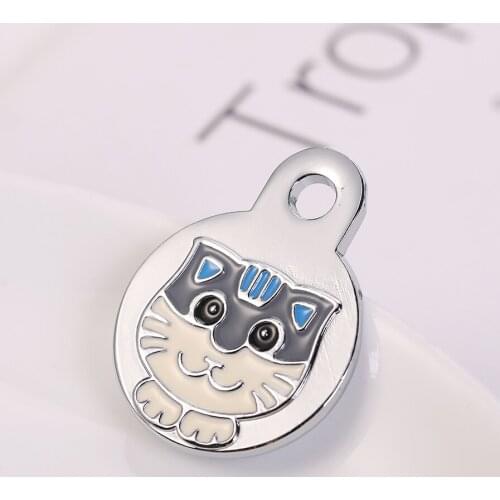 2PCS / LOT cute cat pendant alloy pet key ring fashion jewelry pet tag DIY charm earrings bracelet pendant jewelry accessories
