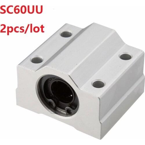 2pcs/lot SC60UU SCS60UU 60mm linear case unit linear guide shaft linear block bearing blocks for CNC router 3D printer parts