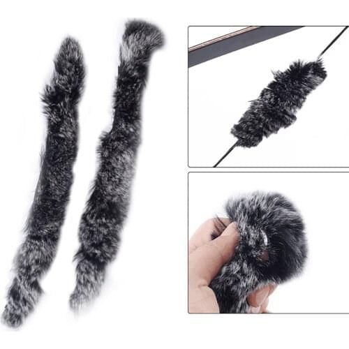2Pcs Rabbit Fur Recurve Bow Bowstring Stabilizer for Compound Traditional Bow Longbow Hunting Shooting Archery Accessories