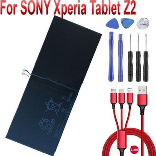 6000mAh Battery For SONY Xperia Tablet Z2 SGP541CN SGP511 SGP512 SGP521 SGP541 SGP551 Tablet LIS2206ERPC +USB cable+toolkit