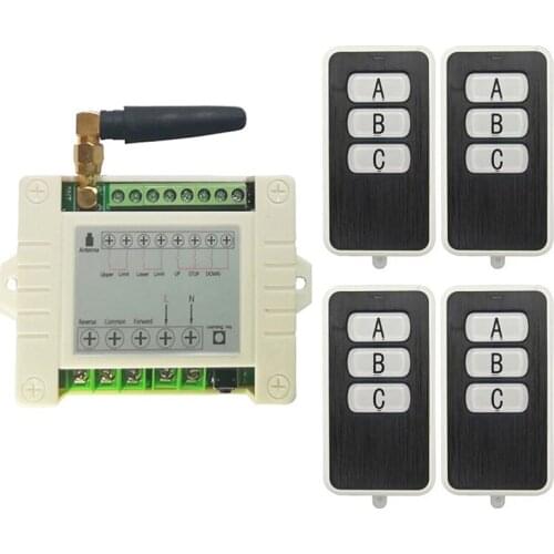110V 220V AC 2CH RF Wireless Remote Control switch Receiver+Transmitter tubular motor garage door projection screen shutters