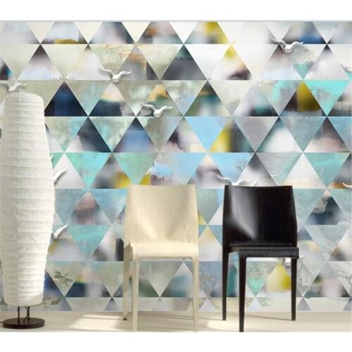Beibehang Customized large 3d mural modern minimalist rhombus geometric art deco TV sofa background wallpaper