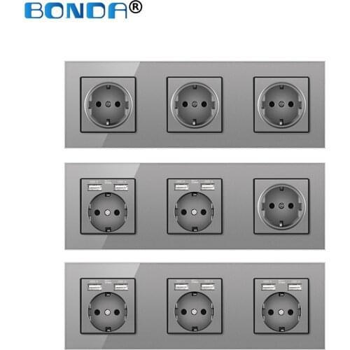 BONDA USB Port Wall Charger Adapter Charging Electrical Socket with Usb EU Plug Power Outlet 258 * 86mm Kids Safety Protection