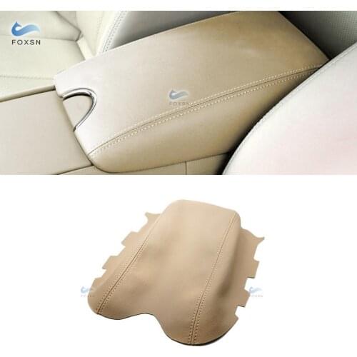 For Infiniti G37 2010 2011 2012 2013 2014 Car Microfiber Leather Center Control Lid Armrest Box Cover Sticker Trim Beige Color