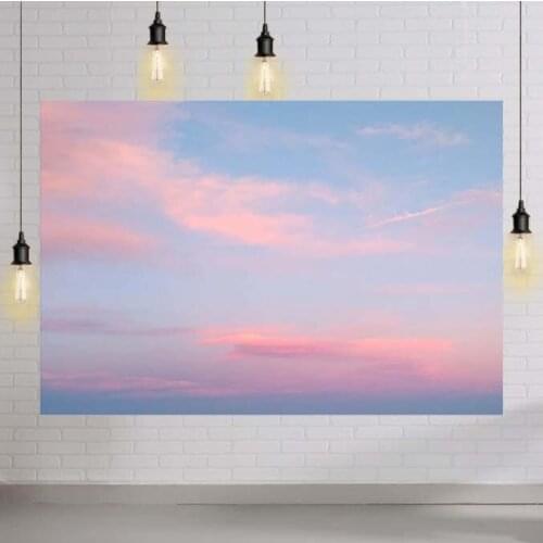 Blue Sky Pink Clouds Photo Props Studio Booth Background Natural Scenery Sunset Birthday Photographic Backdrops for Photo Studio
