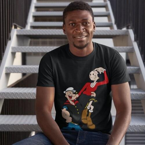 Popeye T Shirt A Sailor And His Lady T-Shirt Awesome Man Tee Shirt Graphic Cotton Beach 5x Short Sleeve Tshirt